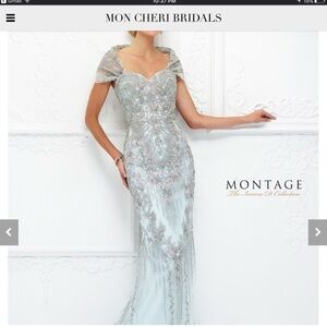 Mon Cheri Montage Elegant Silver Gown